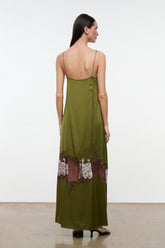 DELFINA SILK DRESS | PEAR
