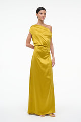 MAXI PHARE SILK DRESS | TURMERIC