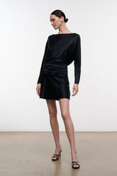 FREDA SILK MINI DRESS | BLACK