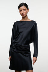 FREDA SILK MINI DRESS | BLACK