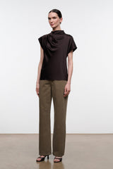 DAVINA SILK TOP | EARTH