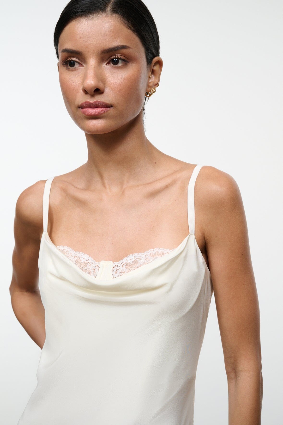 EVANGELINE SILK MIDI DRESS | IVORY