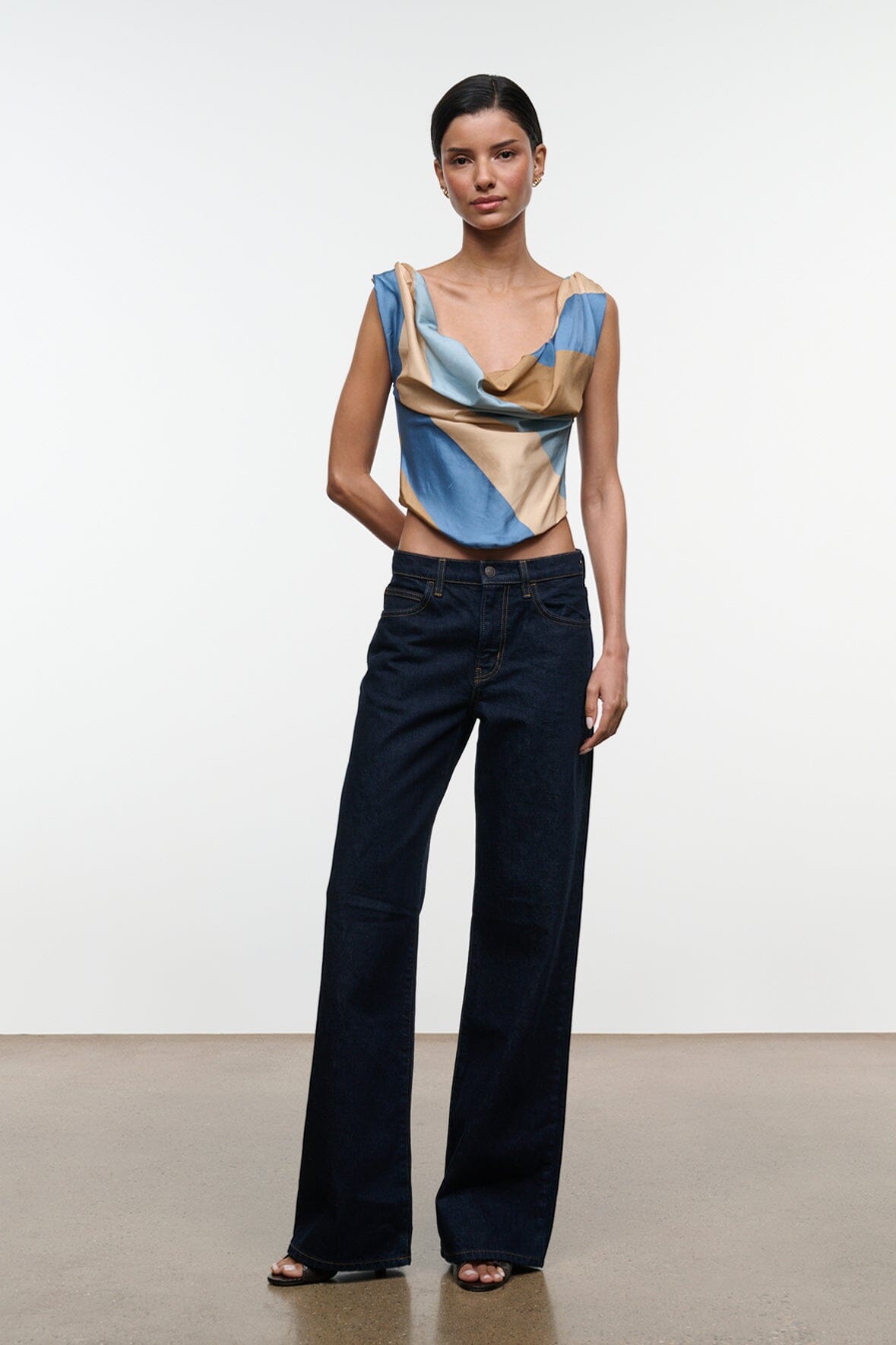 OLIVIA SILK TOP | DESERT STRIPE