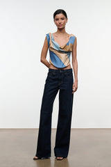 OLIVIA SILK TOP | DESERT STRIPE