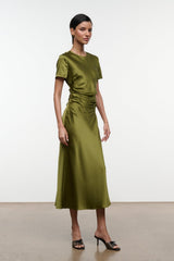 MARCEL SILK DRESS | PEAR