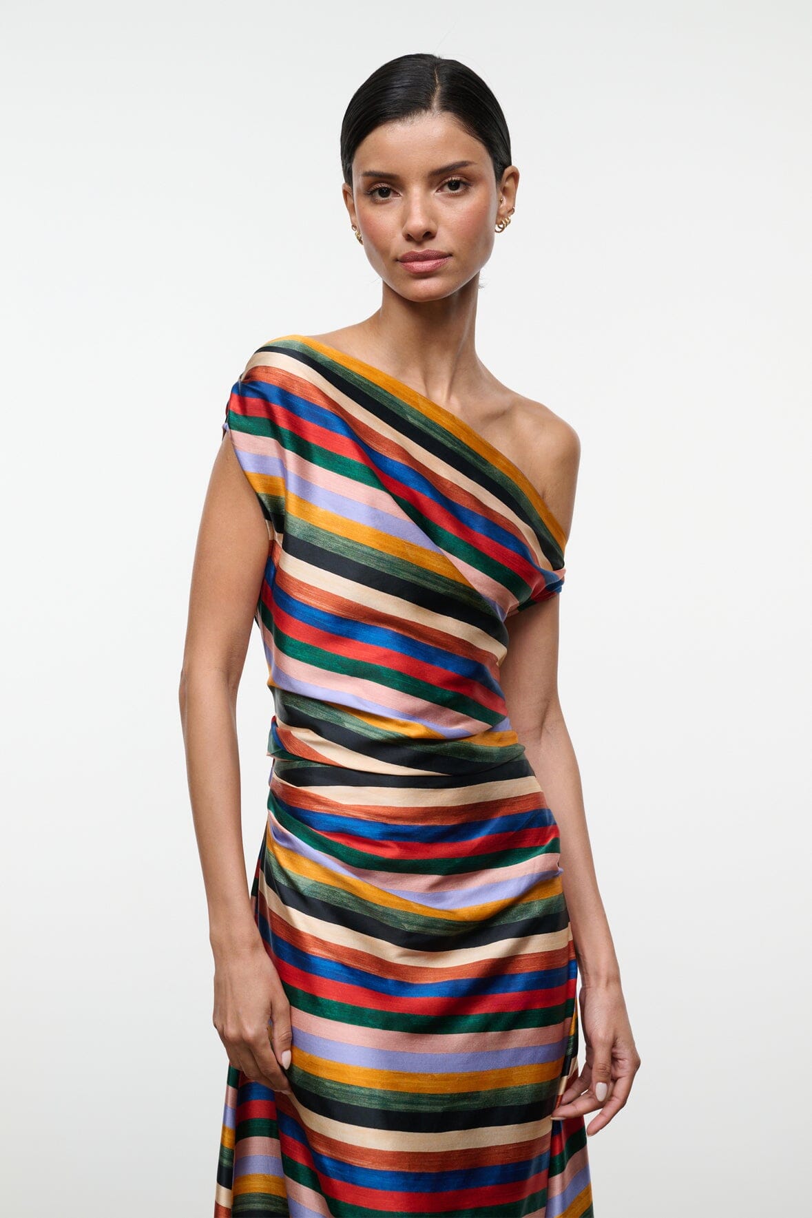 PHARE SILK MAXI DRESS | ARTIST STRIPE