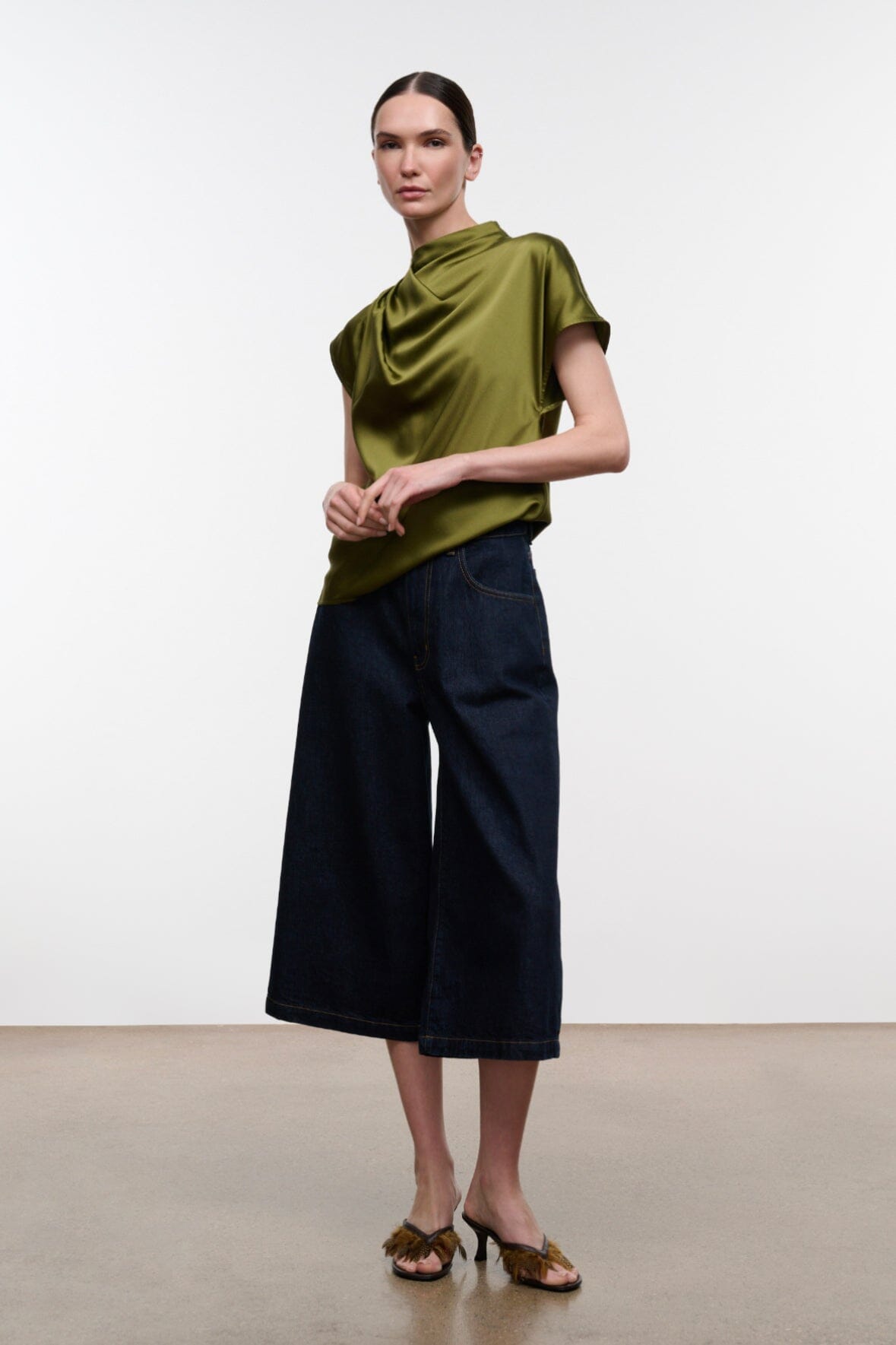 DAVINA SILK TOP | PEAR