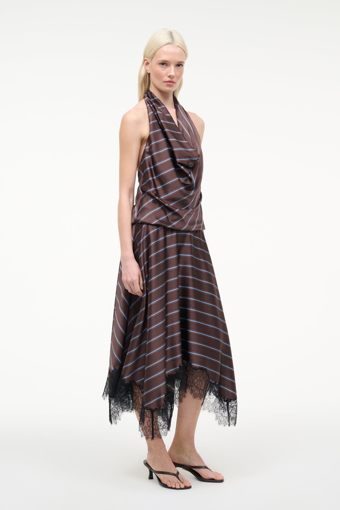 ELIRA SILK DRESS | REDONDO STRIPE