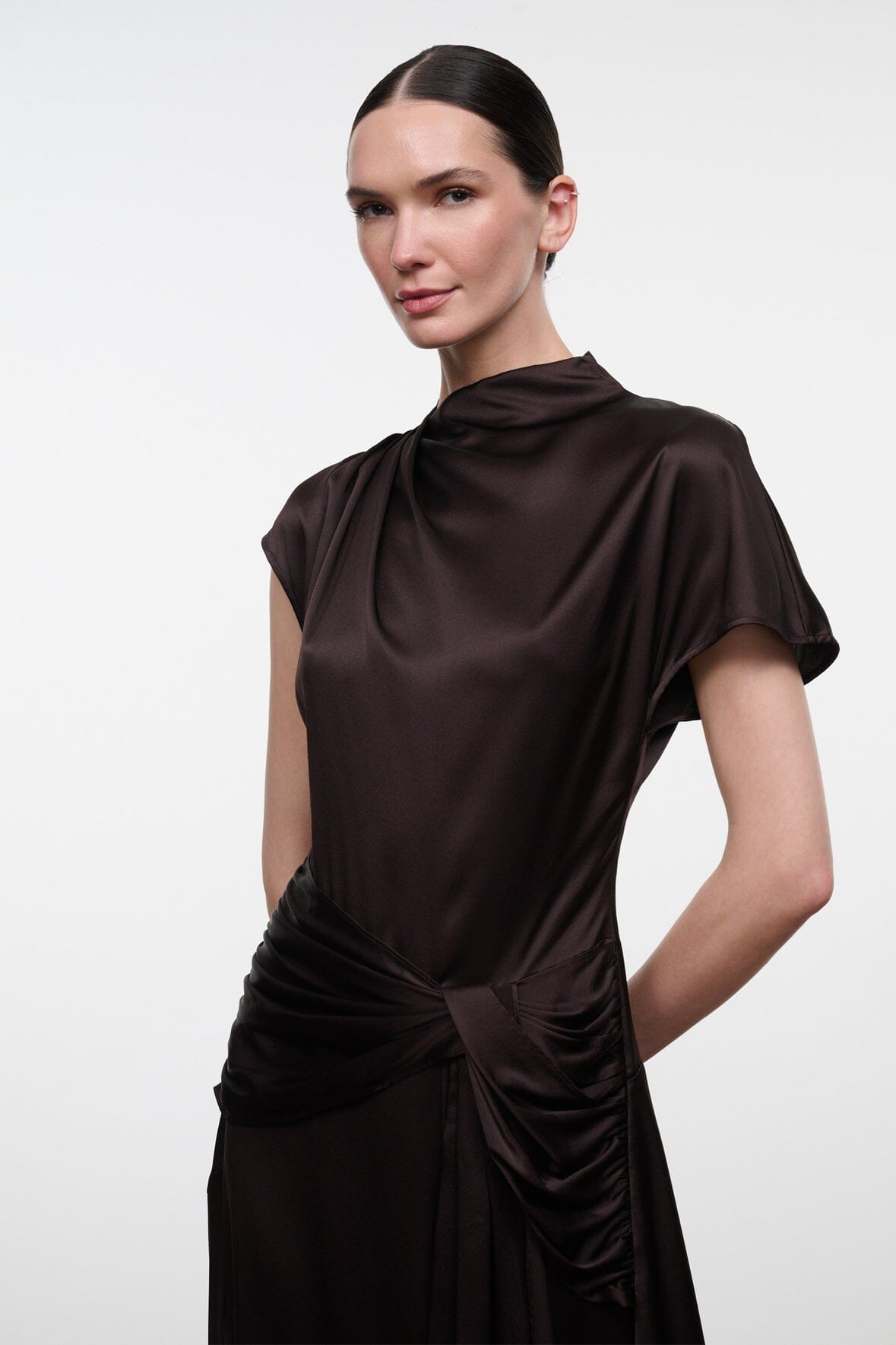 DAVINA SILK DRESS | EARTH