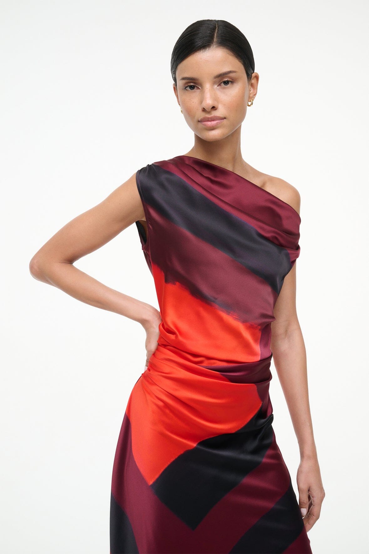 PHARE SILK DRESS | RUBY PRISM