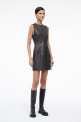 BINX LEATHER DRESS | DISTRESSED BROWN