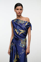 PORTIA SILK DRESS | TAPESTRY MIDNIGHT
