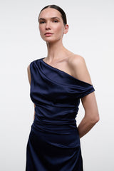 PHARE SILK DRESS | NAVY