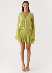 Solo In Soho Mini Dress - Lime
