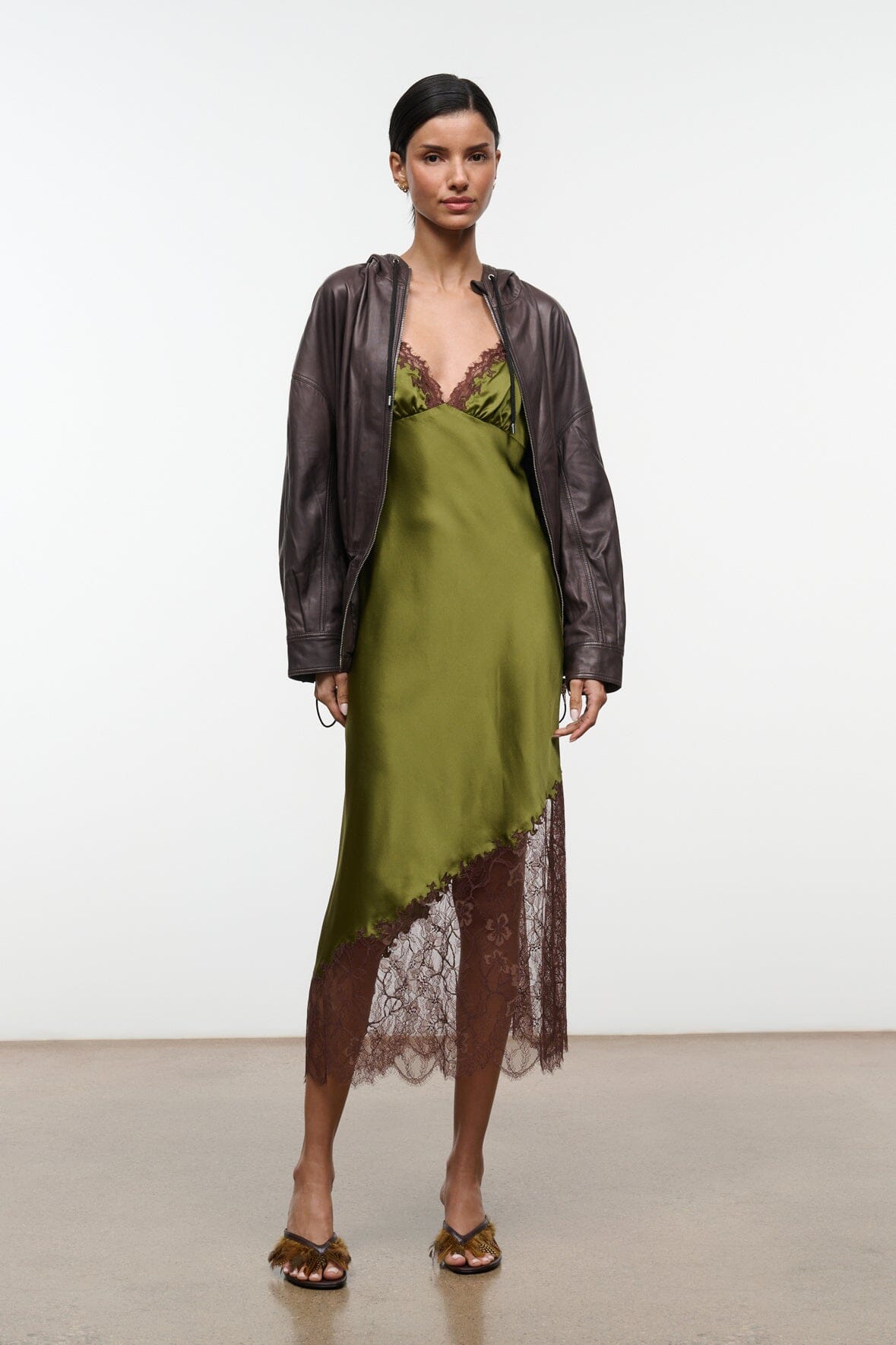 LARA SILK DRESS | PEAR