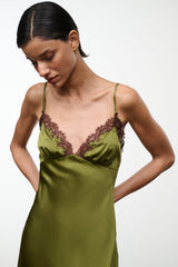 LARA SILK DRESS | PEAR