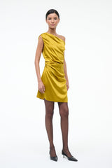 MINI PHARE SILK DRESS | TURMERIC
