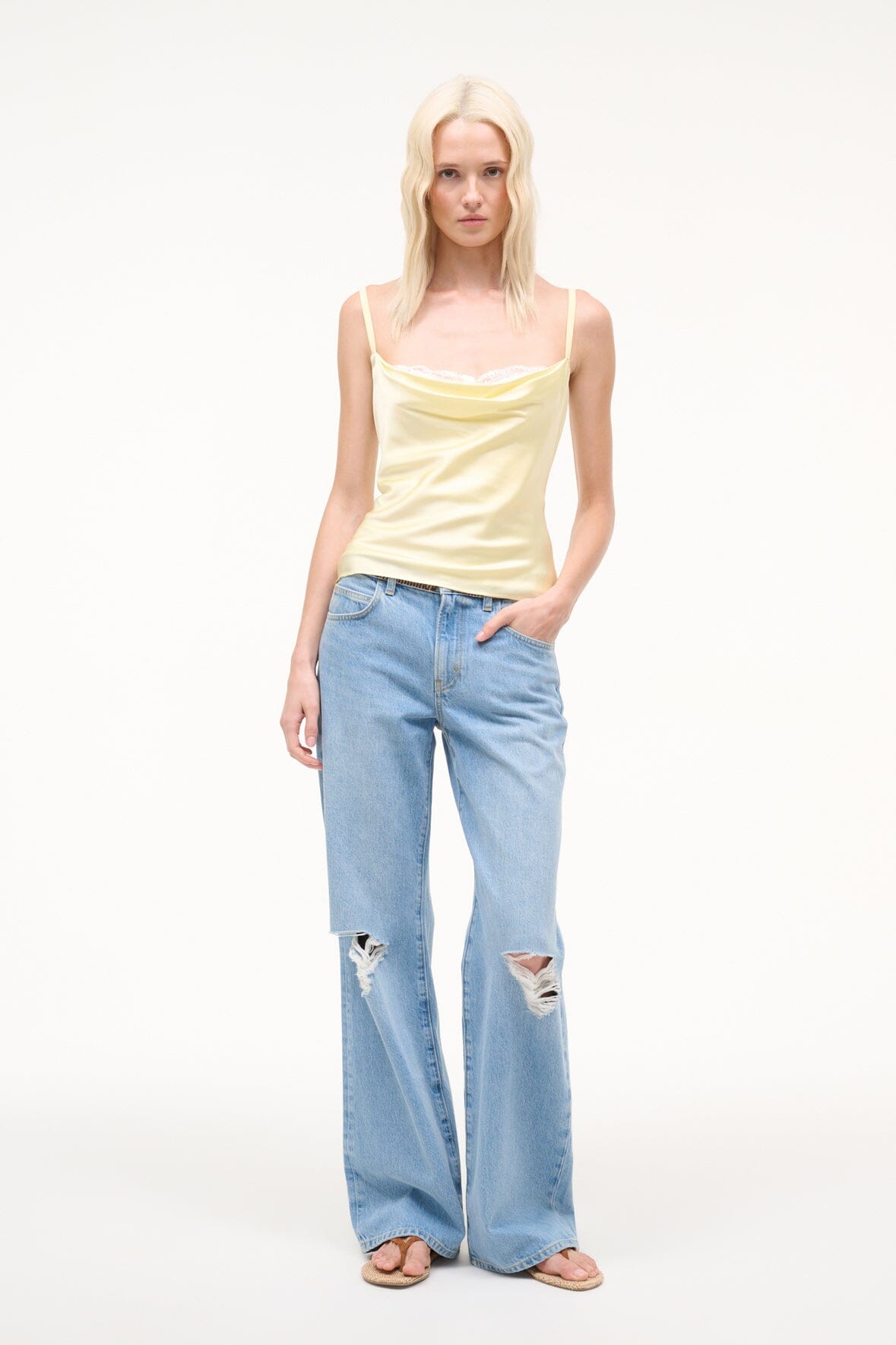 EVANGELINE TOP | KEY LIME SILK