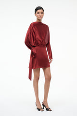 PHOEBE SILK MINI DRESS | SANGRIA