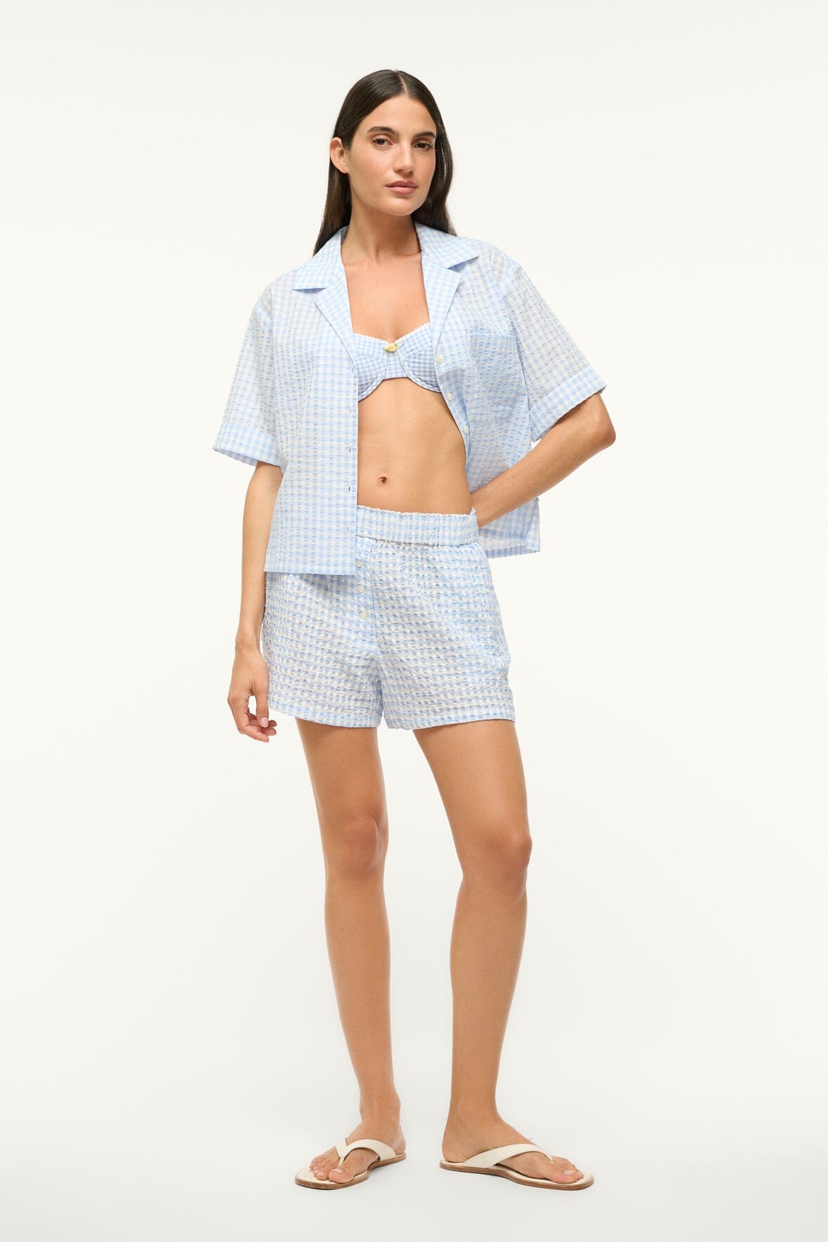 JO BALCONETTE BIKINI TOP | SKY MICRO CHECK