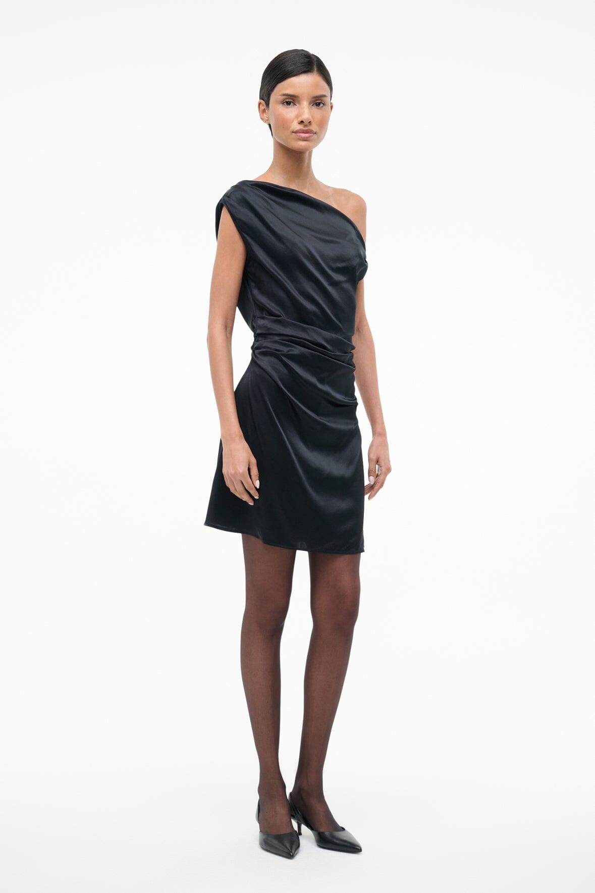 MINI PHARE SILK DRESS | BLACK