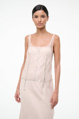 GRETA SILK DRESS | FAWN