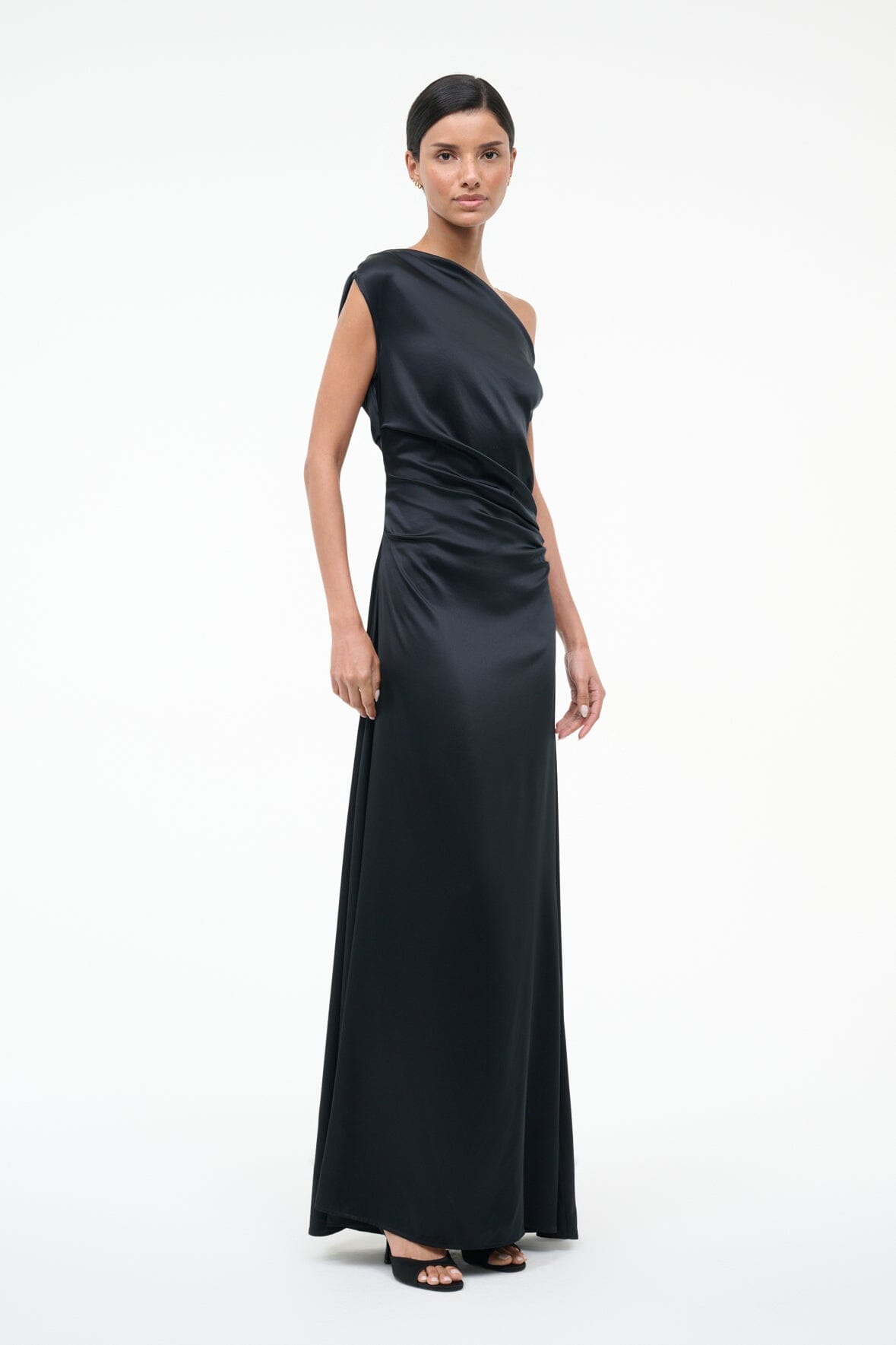 MAXI PHARE SILK DRESS | BLACK
