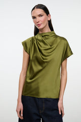 DAVINA SILK TOP | PEAR