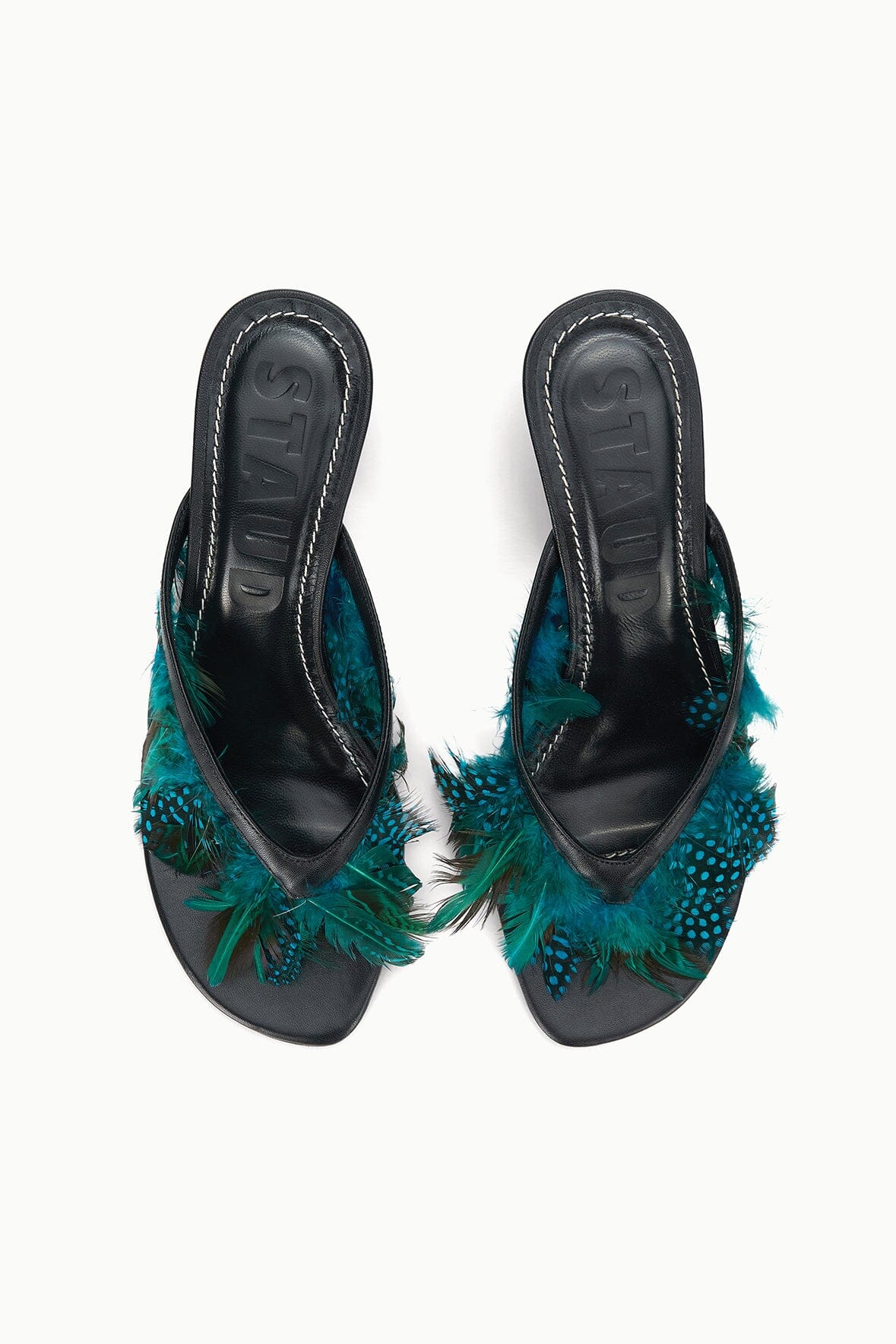 FREJA KITTEN HEEL | BLACK FEATHERS