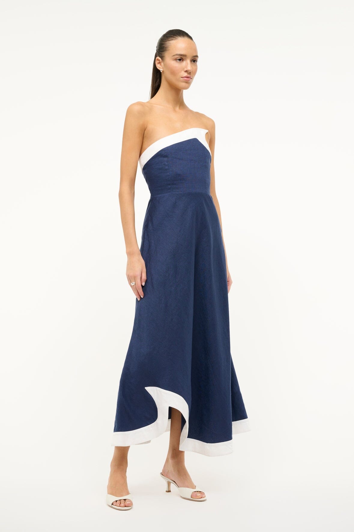 SIRANI DRESS | NAVY WHITE