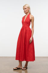 GRAZIA LINEN DRESS | TOMATO