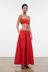MILANO LINEN SKIRT | TOMATO