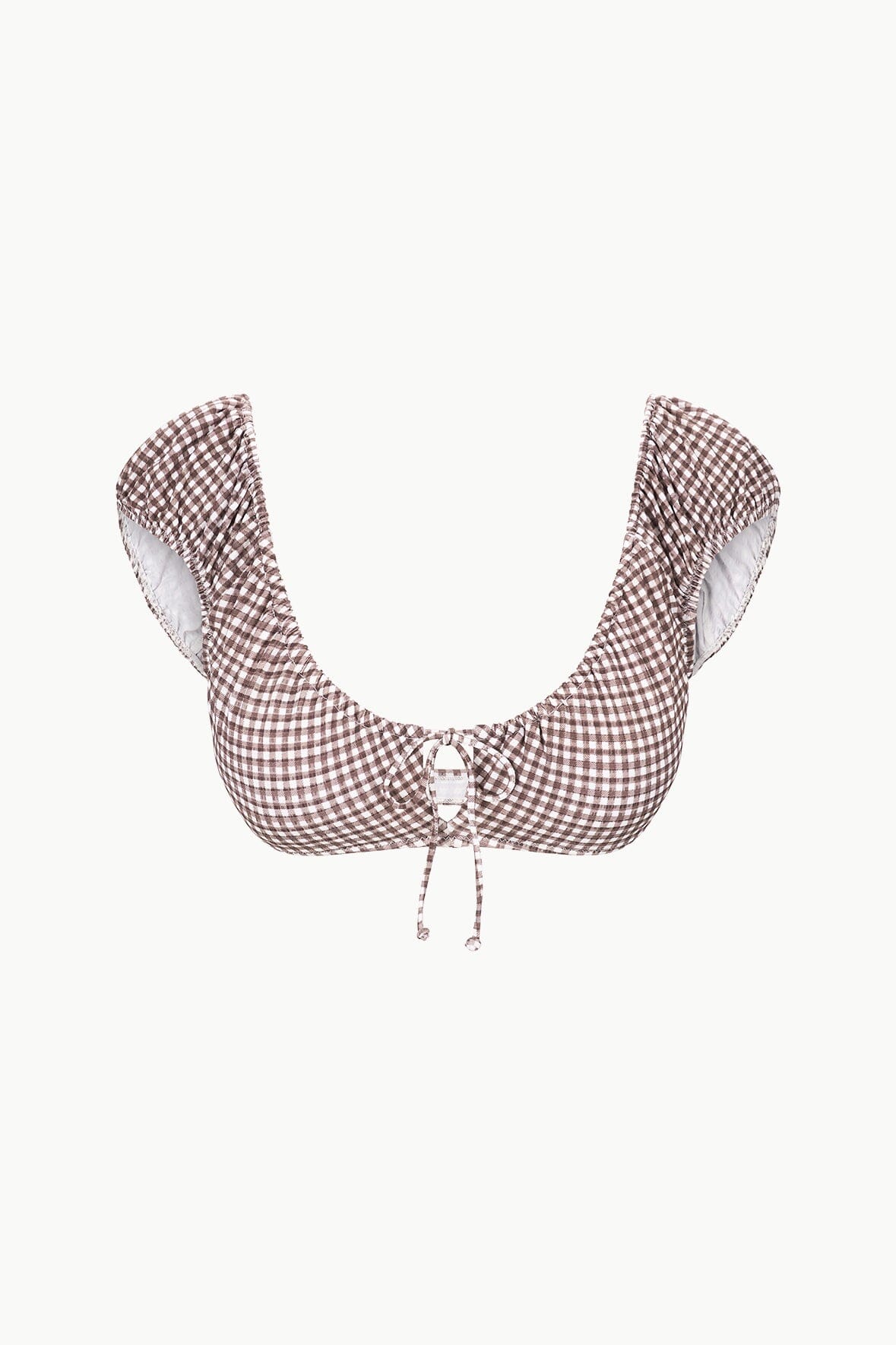 JUPITER BIKINI TOP | DARK CHOCOLATE MICRO CHECK