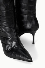 SEBASTIAN HIGH HEEL BOOT | BLACK CROCO