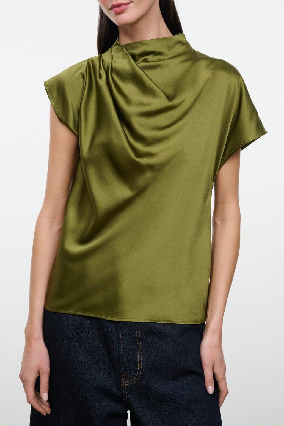 DAVINA SILK TOP | PEAR