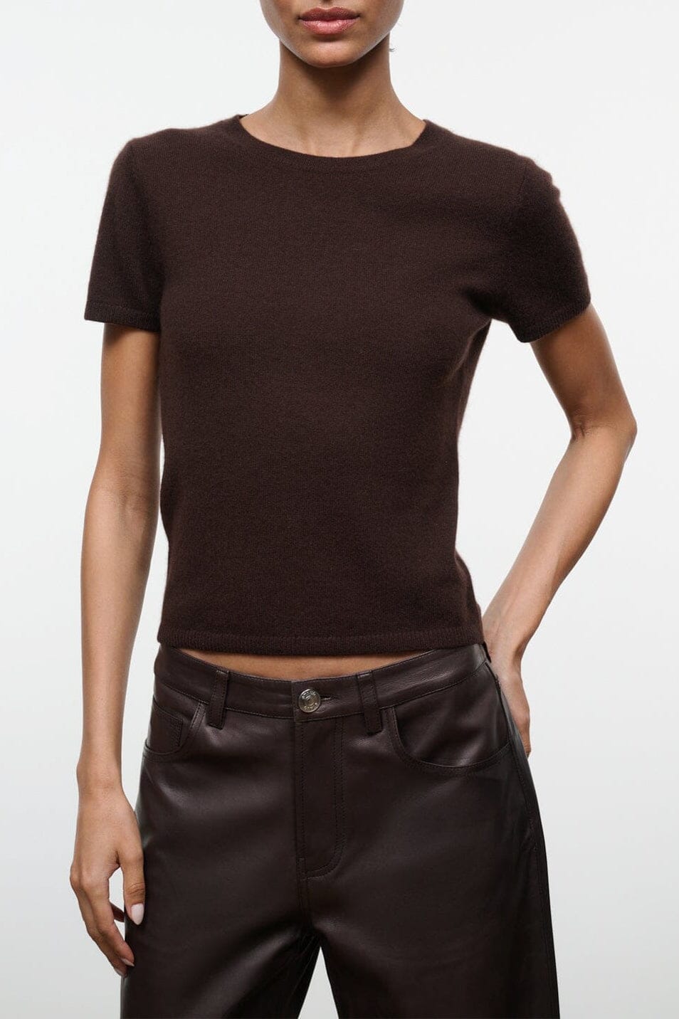 EASY CASHMERE TEE | DARK CHOCOLATE