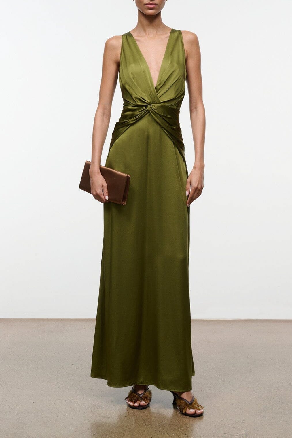 SELENE SILK DRESS | PEAR